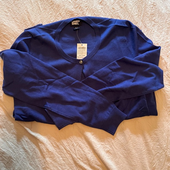 Land’s End Blue Cardigan Sweater - Picture 3 of 6